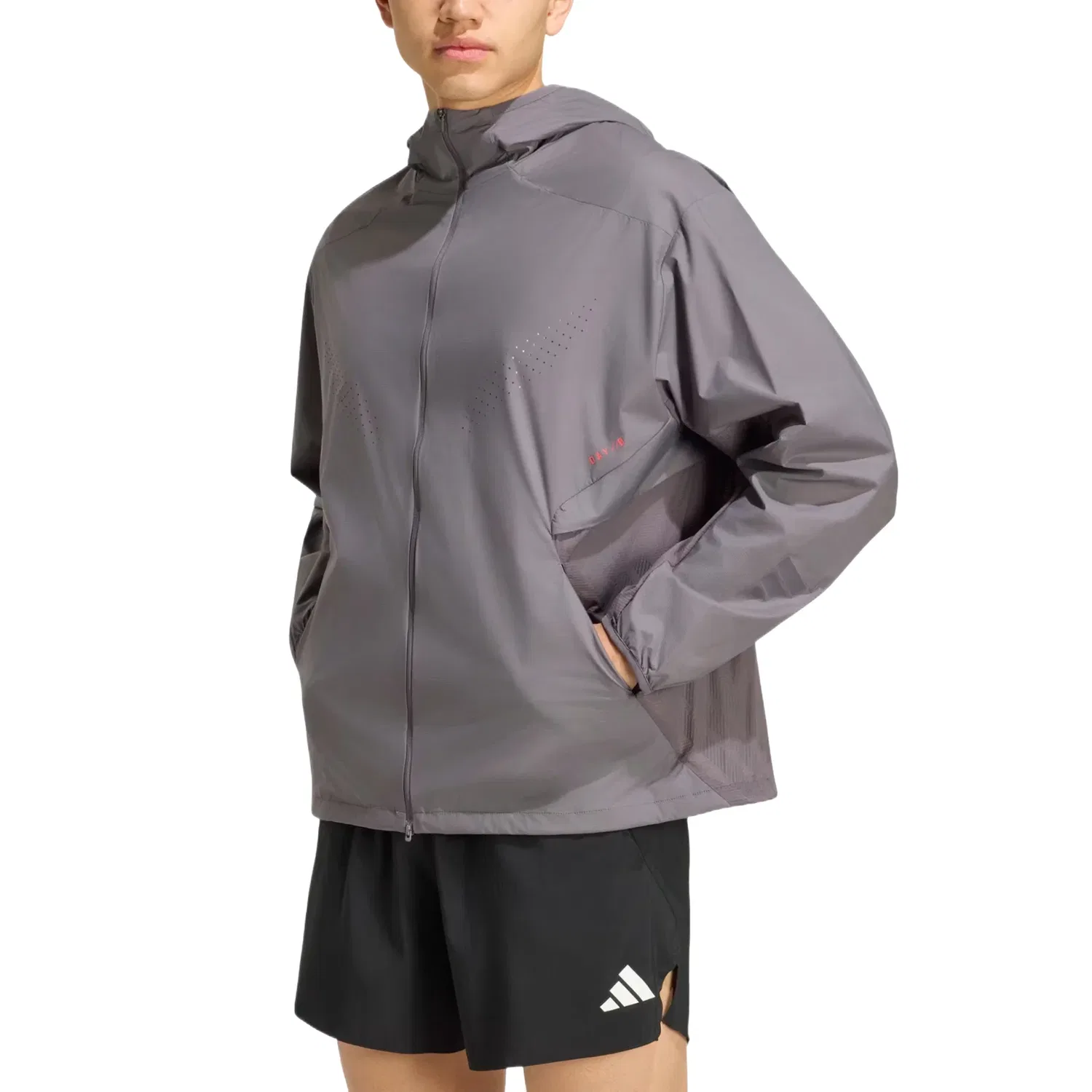 Мужская куртка из ткани с принтом DAY//Ø Woven Jacket Adidas, серый — фото 2