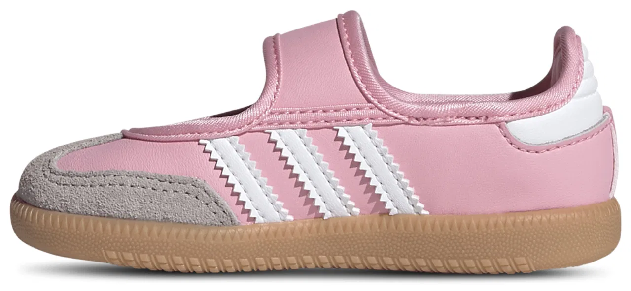 Кеды для девочек Samba Jane Adidas, белый/розовый — фото 2