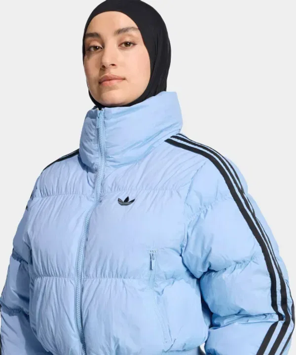 Укороченный пуховик с синтетическим наполнителем, Adidas, пепельно-голубой — фото 3