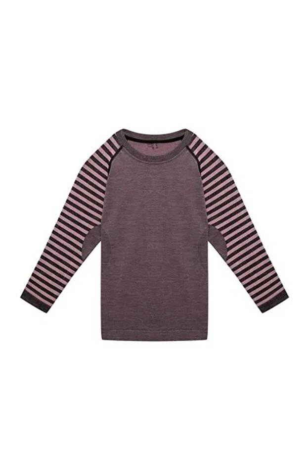 Детское для мальчиков термобелье-свитшот шерстяное бесшовное Ultimate merino kids seamless striped thermal top underwear Thermoform, Colored