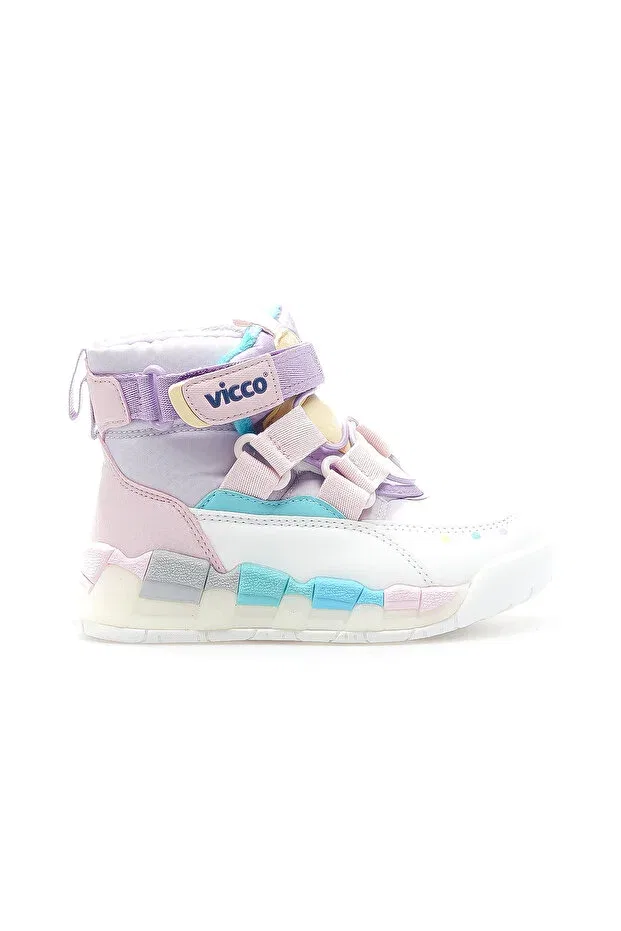 Детские ботинки для девочек на плоской подошве Vicco, White