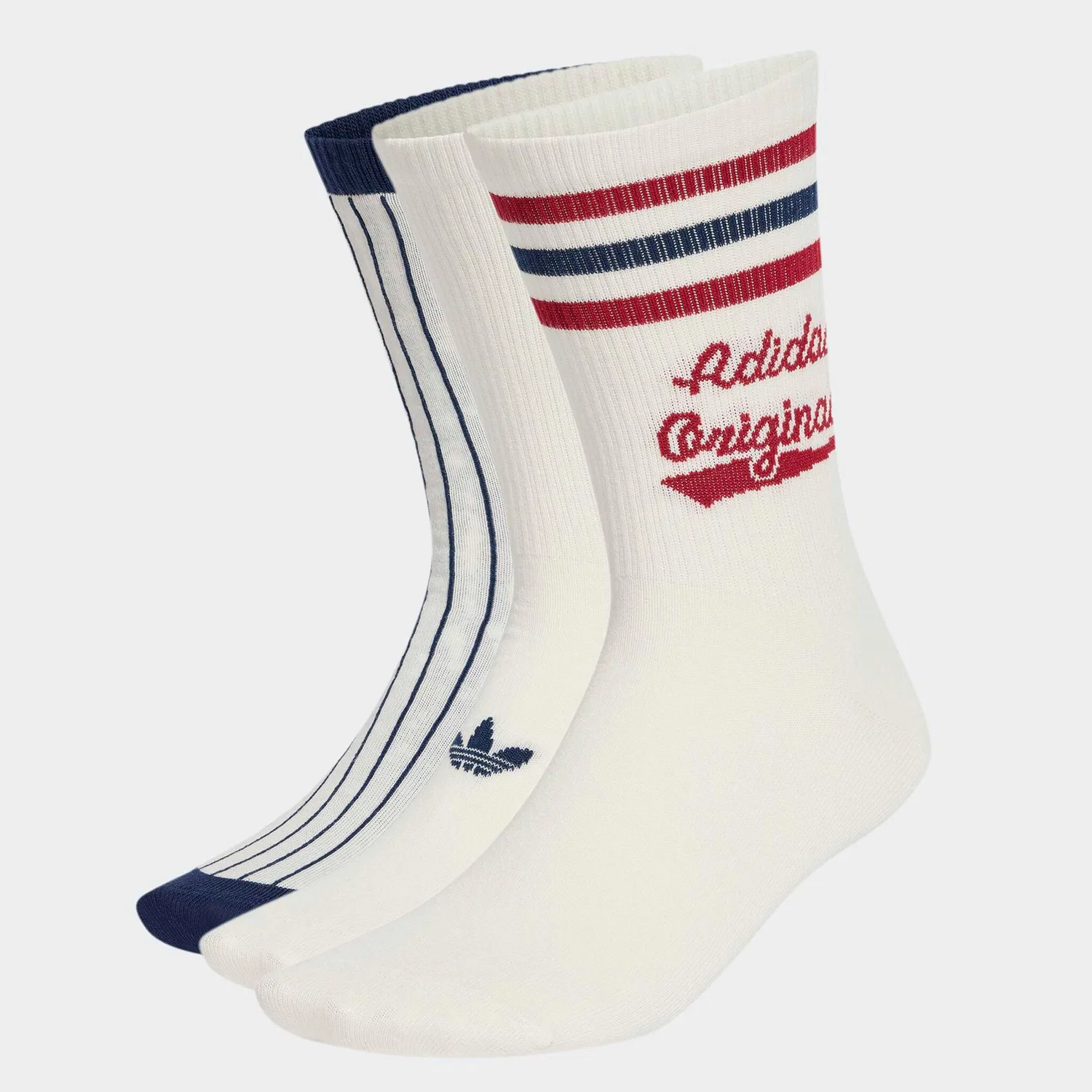 Женские спортивные носки с ретро-графикой Adidas Originals, Cloud White/Night Indigo/Team Victory Red