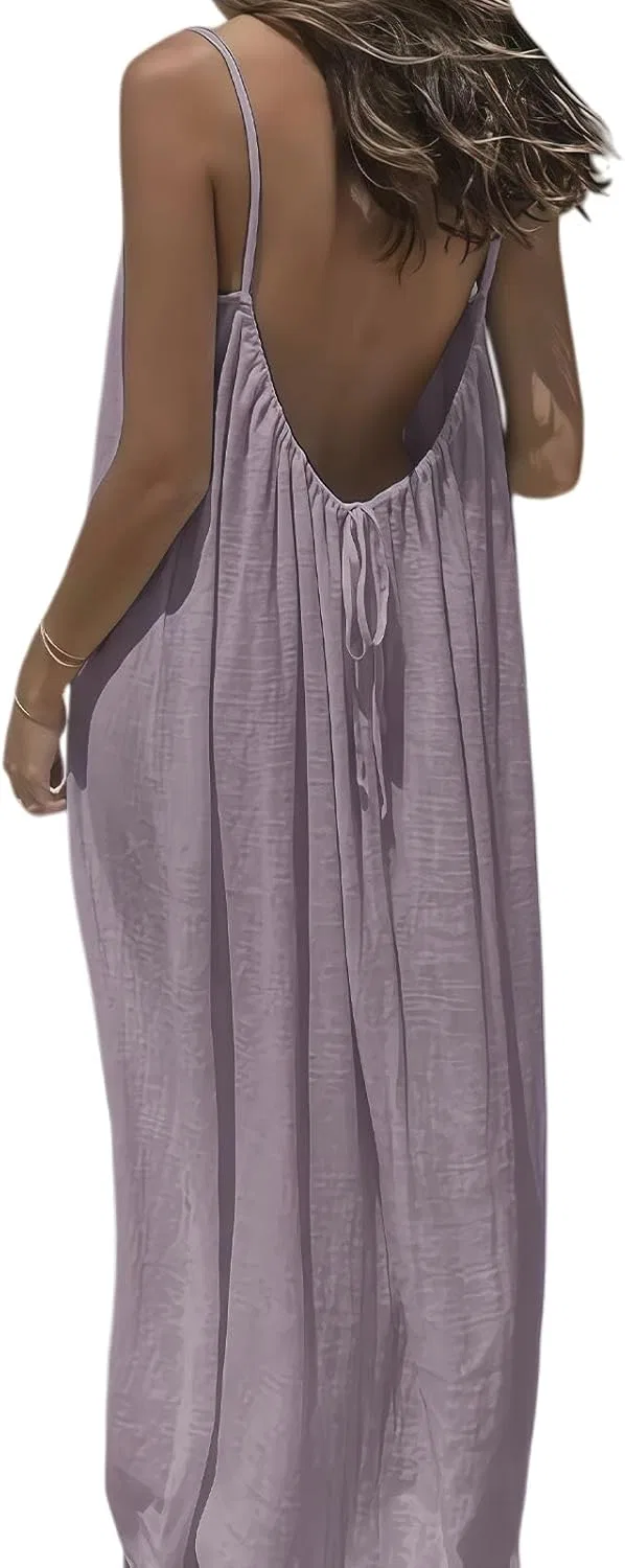 Женское пляжное платье с открытой спиной Backless Cami, F
