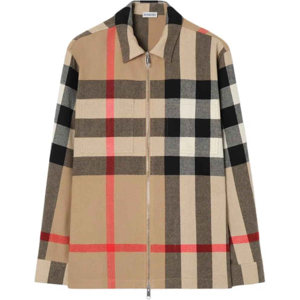 Рубашка Burberry с отложным воротником, хай-стрит, бежевая