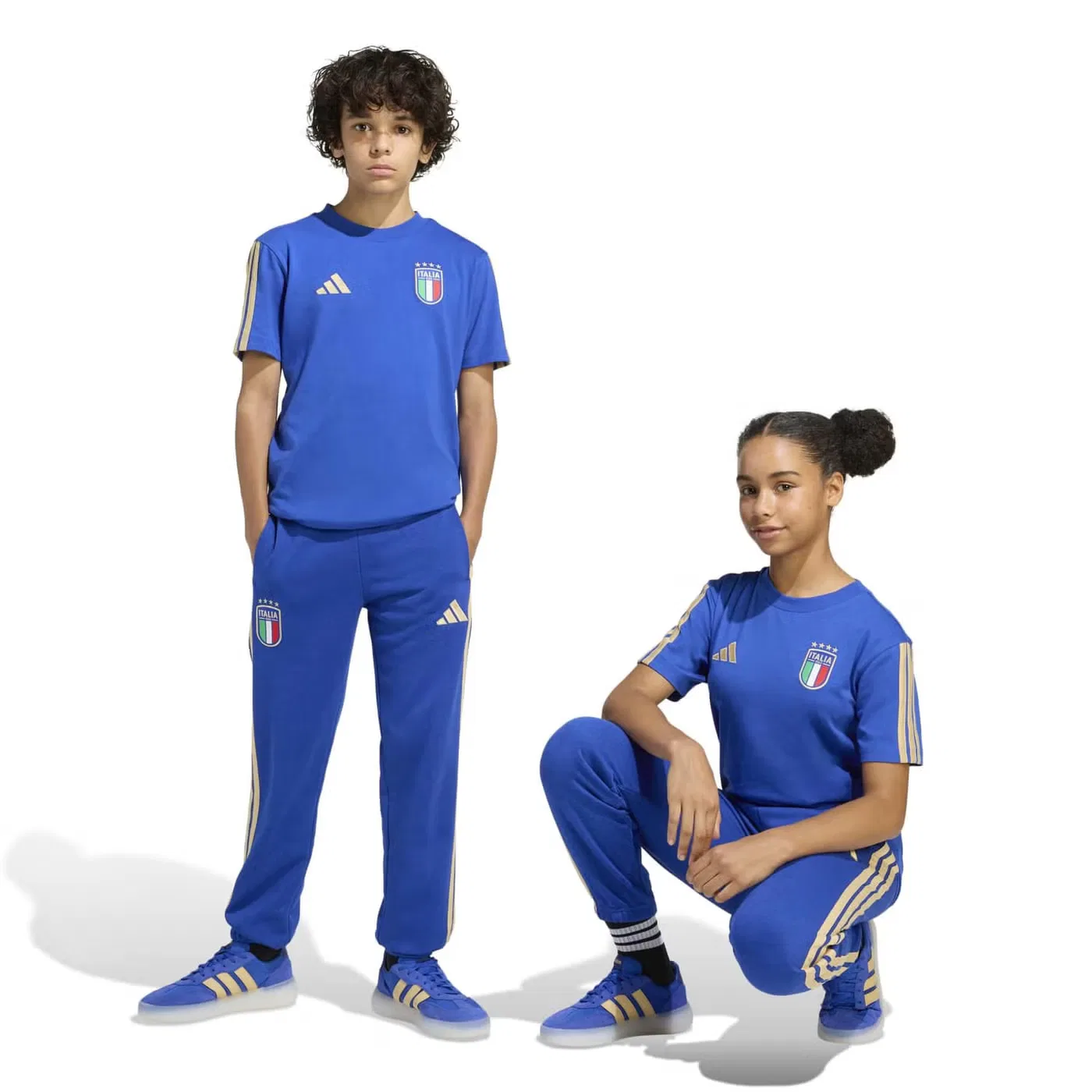 Штаны с логотипом Italy DNA Adidas, синий — фото 3