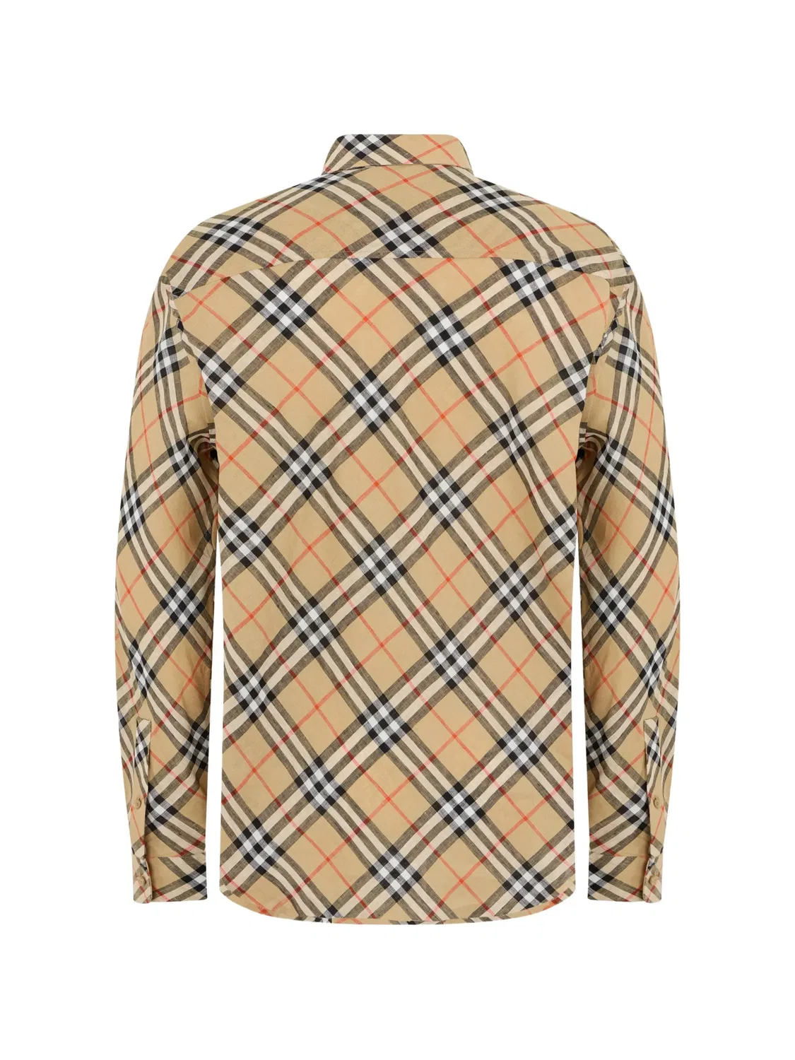 Льняная рубашка свободного кроя в нейтральных тонах Burberry, нейтральные — фото 2