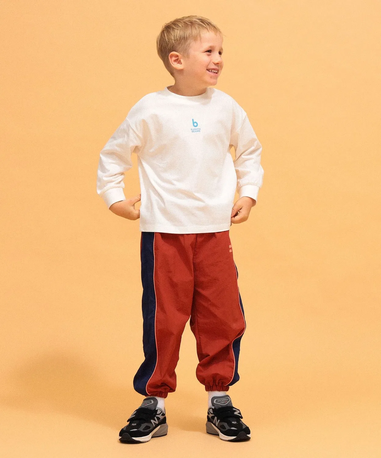 Детская футболка с длинным рукавомс логотипом Kodomo Beams, 90-140 см, Off White — фото 3