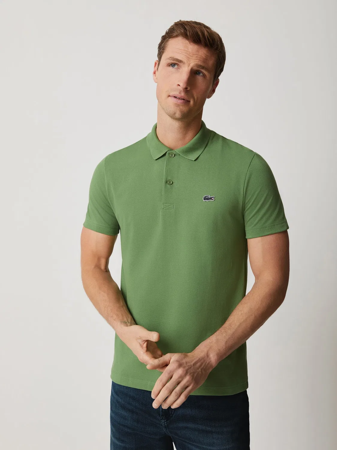 Lacoste Светло-зеленая рубашка-поло стандартного кроя с короткими рукавами