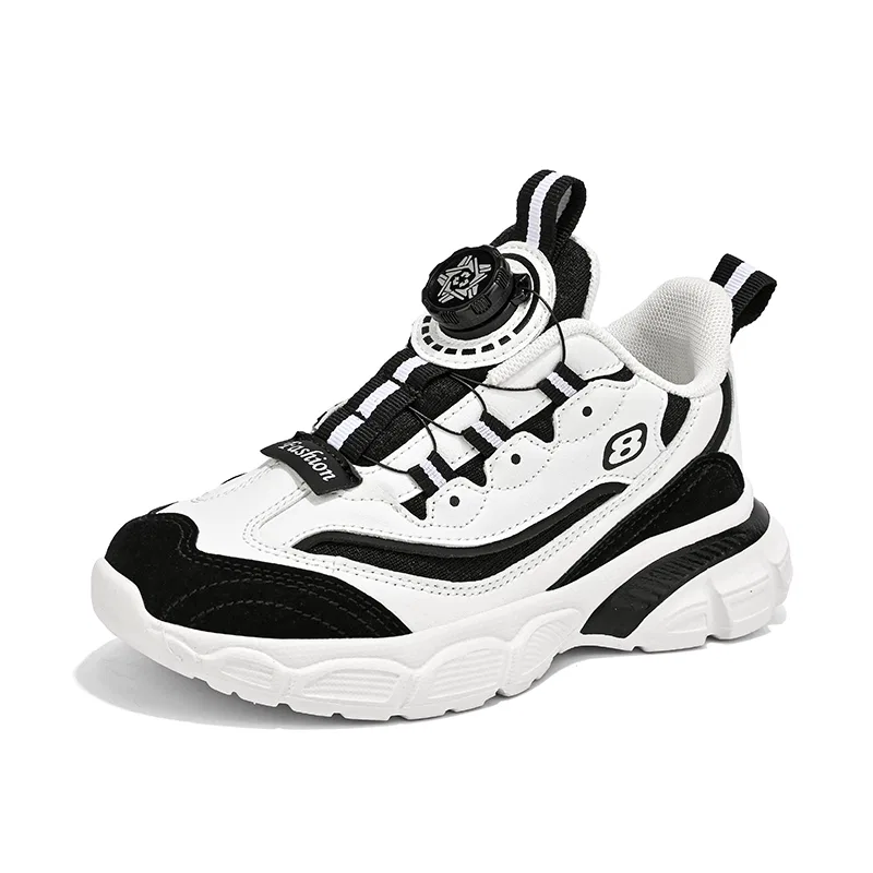 Детские повседневные кроссовки с закрытым носом VENICEW, White Black — фото 4