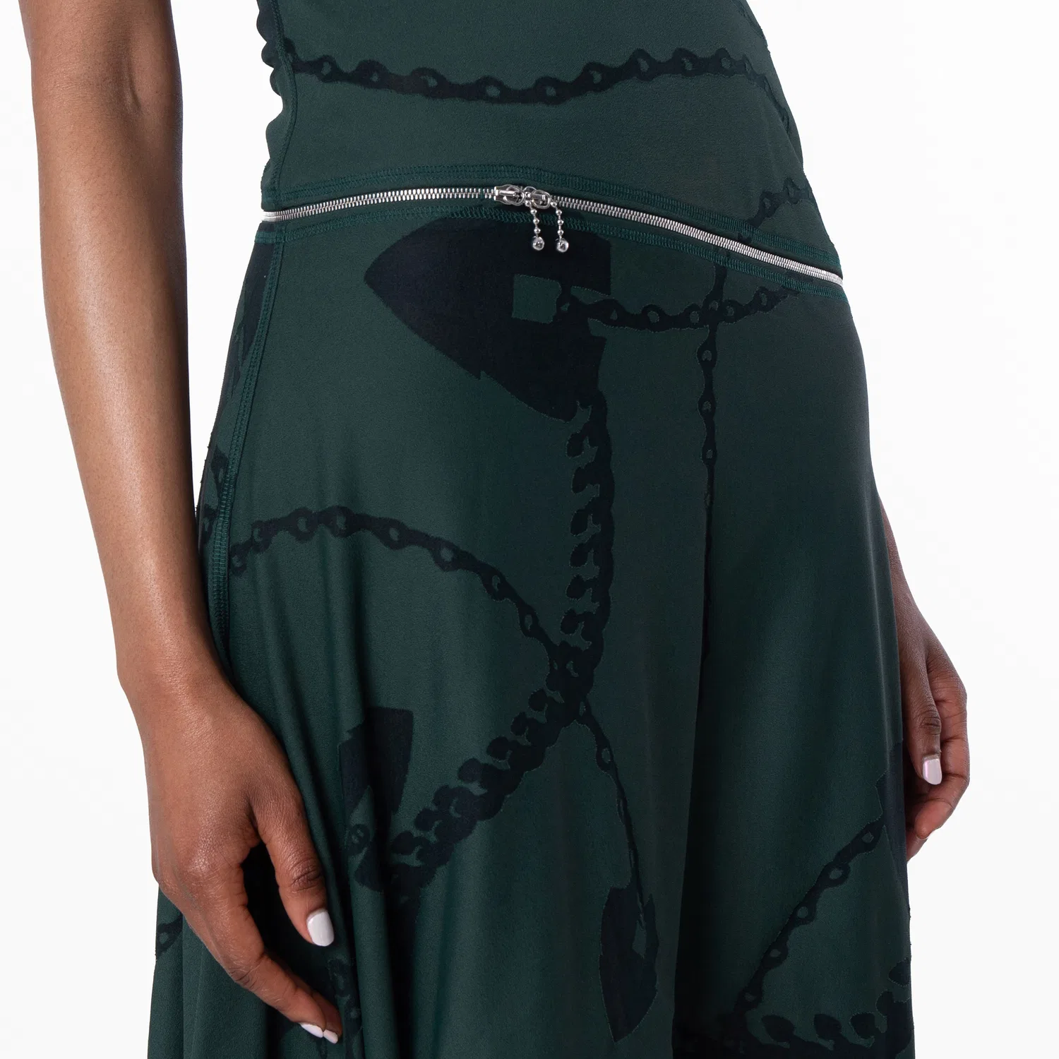 Платье макси с асимметричным подолом Asymmetrical Hem Jacquard Maxi Dress Burberry, Vine Ip Pattern — фото 3