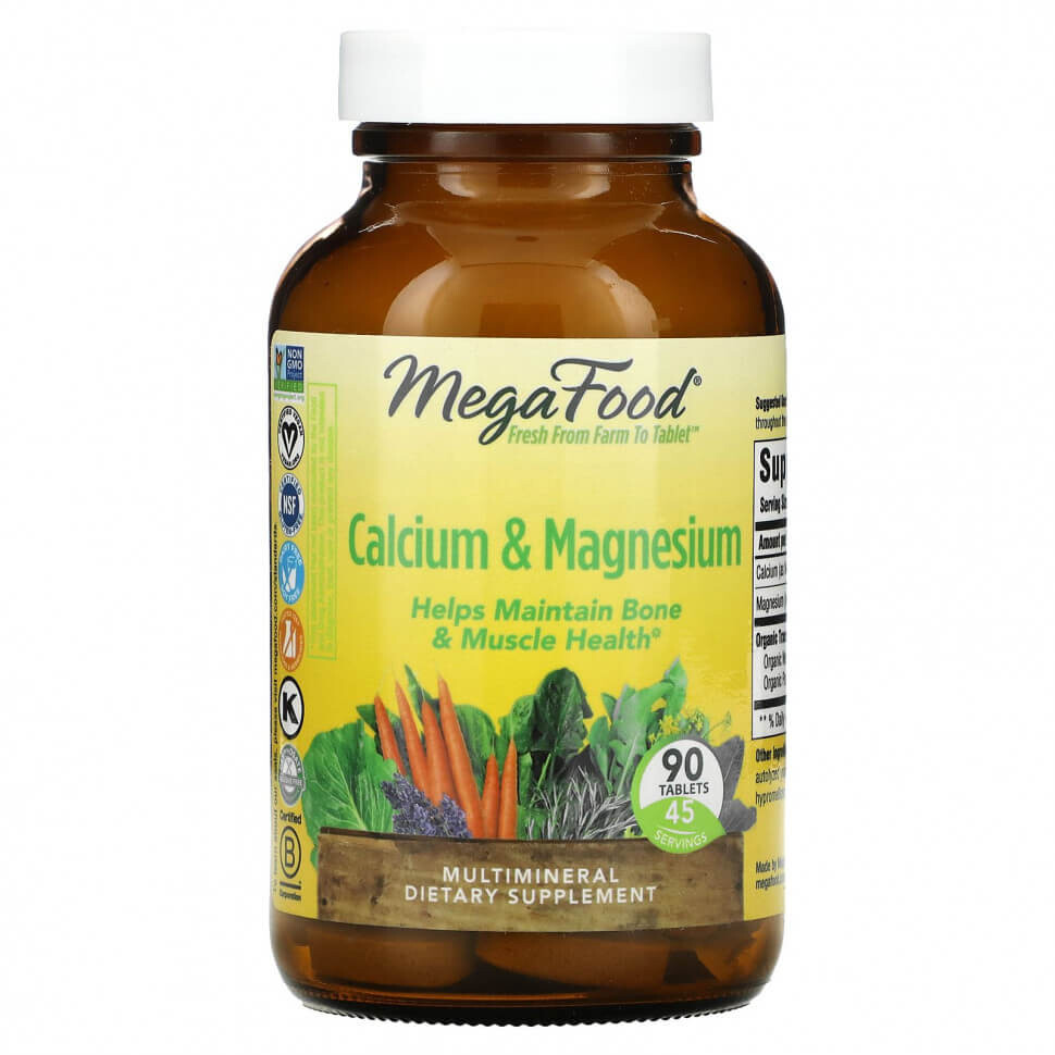 

Кальций и магний MegaFood, 90 таблеток