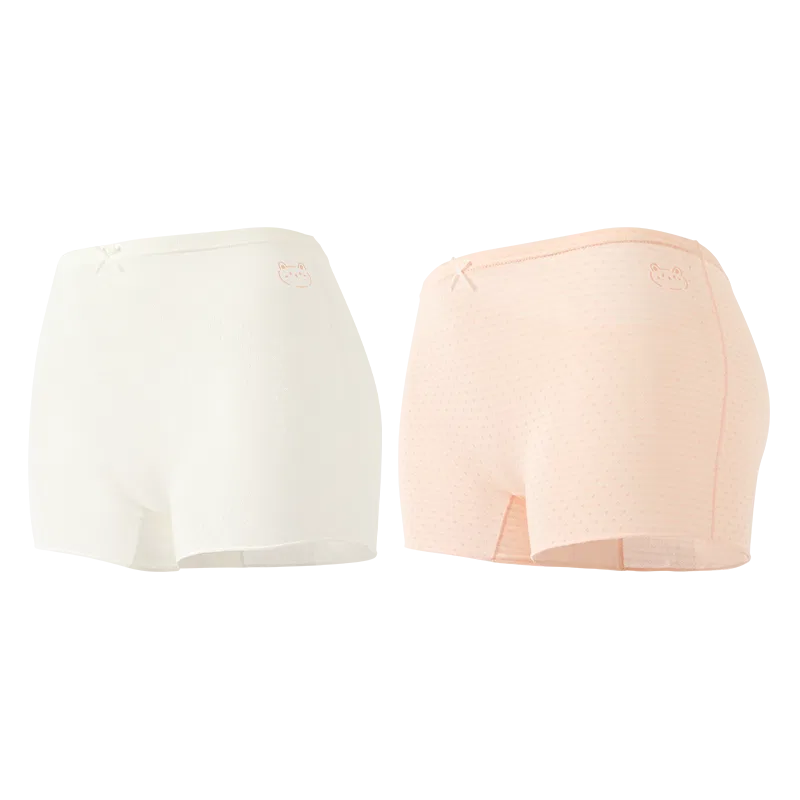 Детские трусы-боксеры тонкие Hodo Boxer Shorts Red bean, Combination 2 (Nude Pink + Off-White)