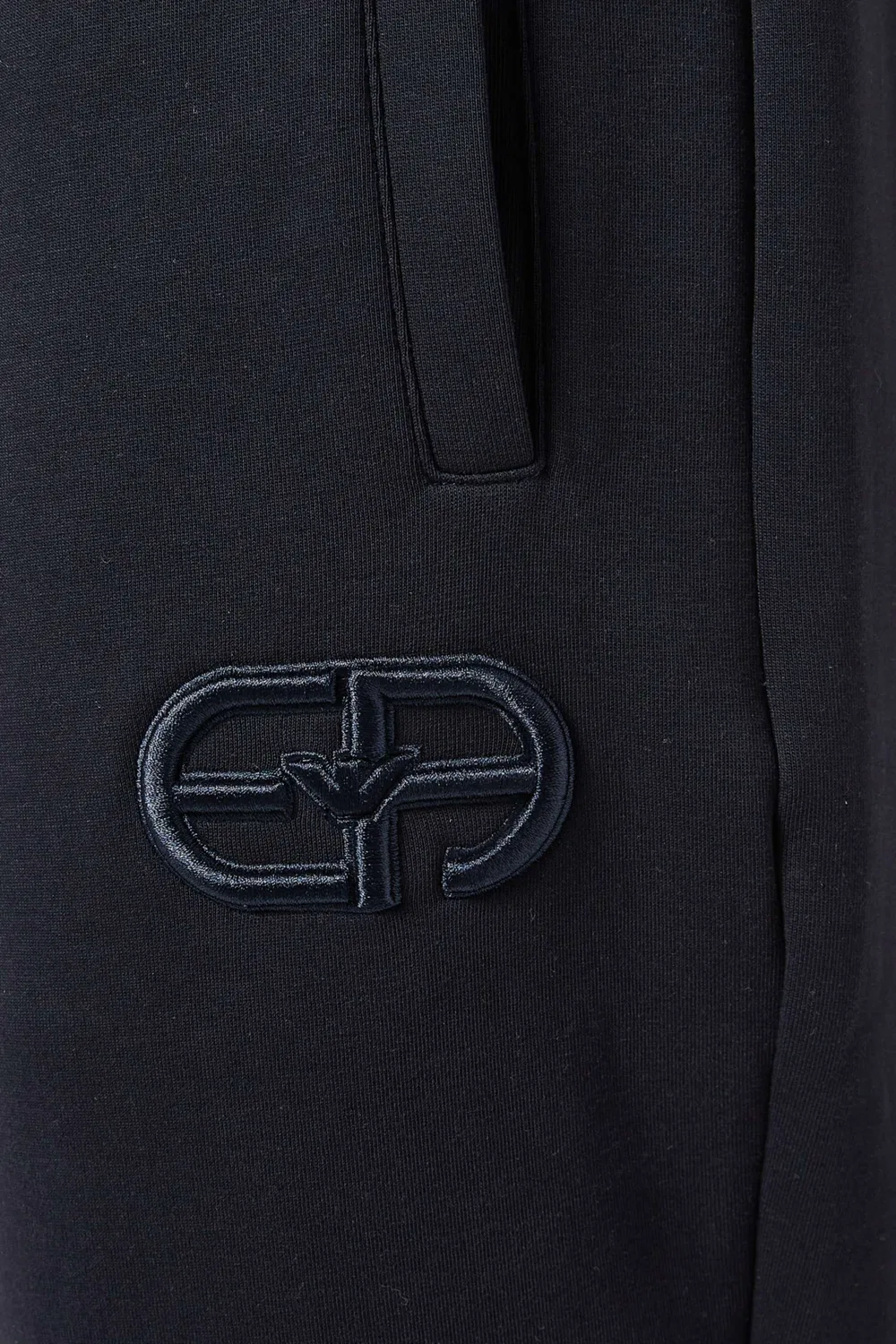 Штаны из хлопкового футера Emporio Armani, синий — фото 4