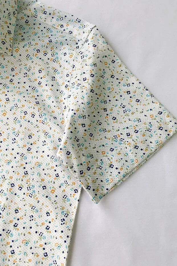 Детская рубашка для мальчиков с коротким рукавом Little floral short sleeve children's shirt Louis Kids, Blue — фото 3
