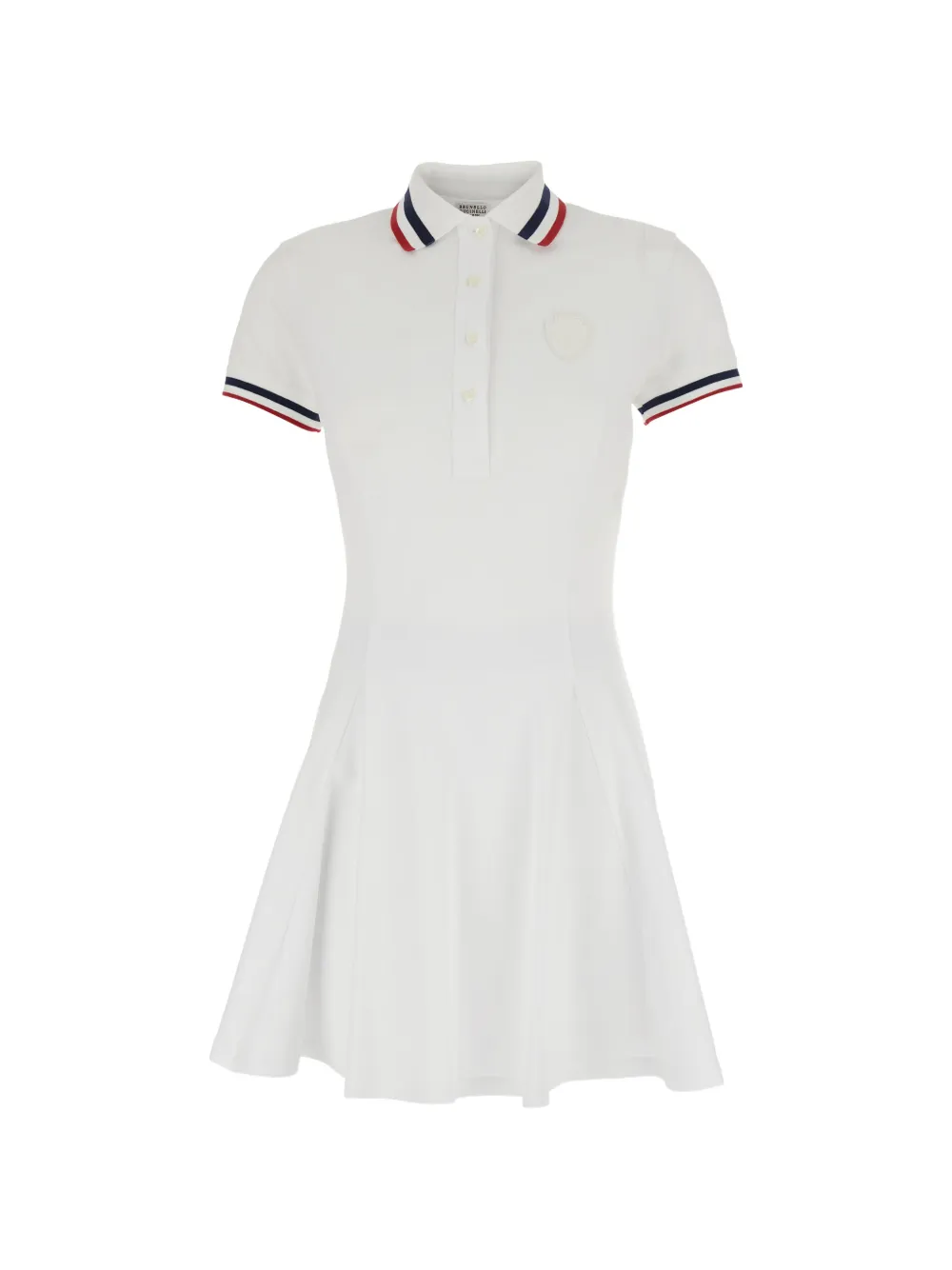 

Мини-платье А-силуэта с полосатой отделкой Brunello Cucinelli, белый