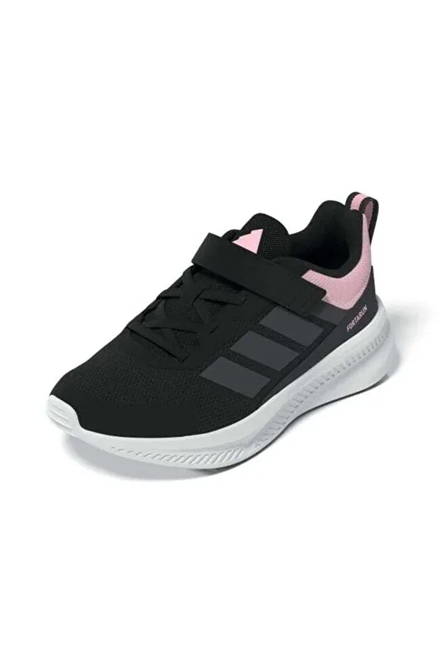 Детские спортивные кроссовки для девочек с липучкой Fortarun 4.0 EL C Adidas, Core Black-Grey Six — фото 2