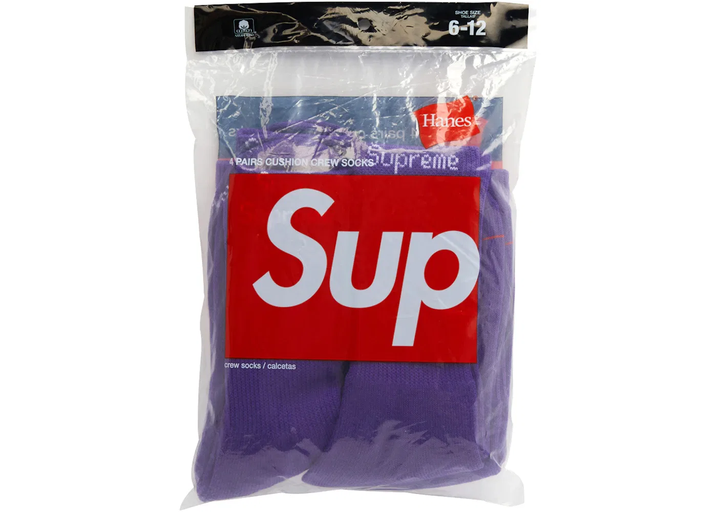Детские носки с брендовым принтом, набор 4 пары Supreme, Purple