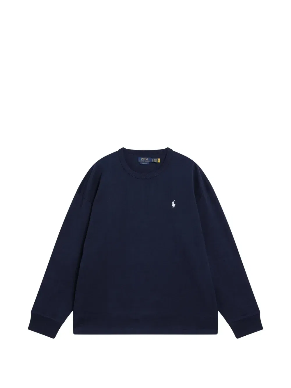 Свитшот со спущенными плечами и вышитым логотипом Polo Ralph Lauren, синий