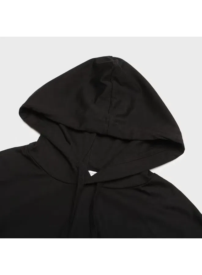 Худи свободного кроя хлопковое Zara, черный — фото 4