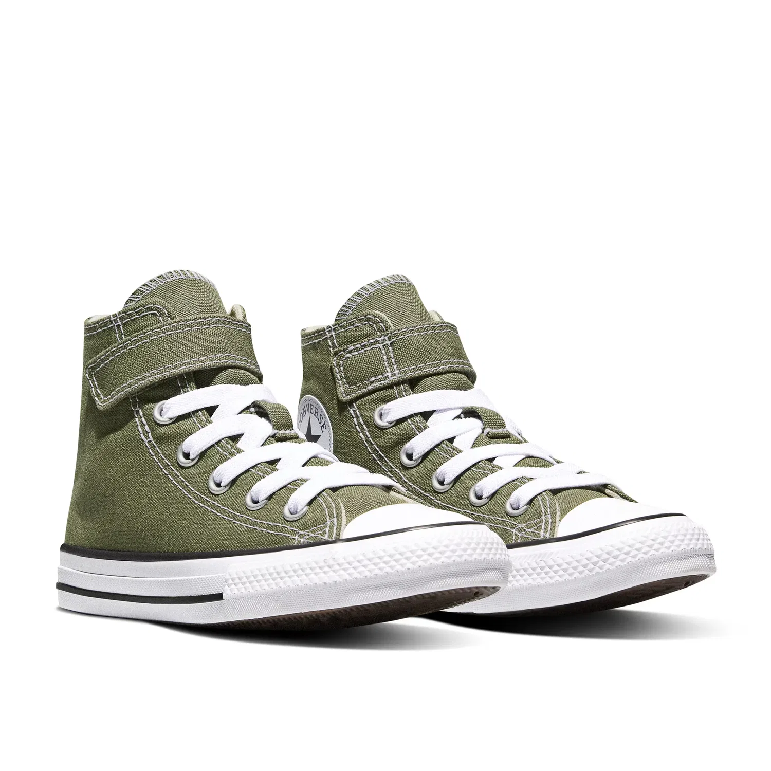 Детские кроссовки для мальчиков на липучке Chuck Taylor All Star 1V Seasonal Color Converse, Verde Grisáceo — фото 2