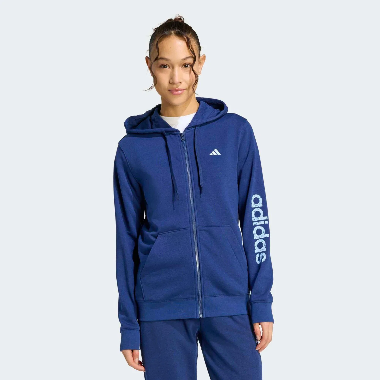 Женское худи с молнией Adidas, Navyblau