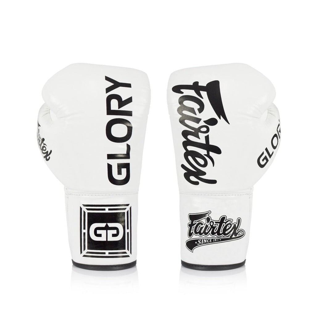 

Боксерские перчатки для соревнований Fairtex x Glory Kickboxing, Lace Up, 8 oz., белый