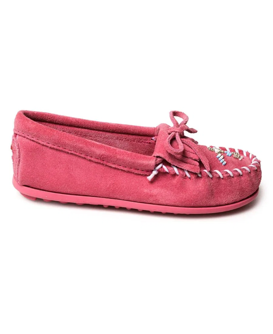 Детские мокасины с бисером Thunderbird Animikii Minnetonka, Pink — фото 2