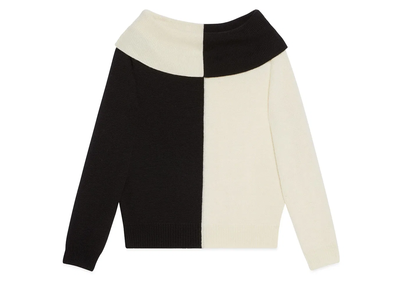 Женский свитер оверсайз Chunky Wool Bicolor Gucci, Black/White