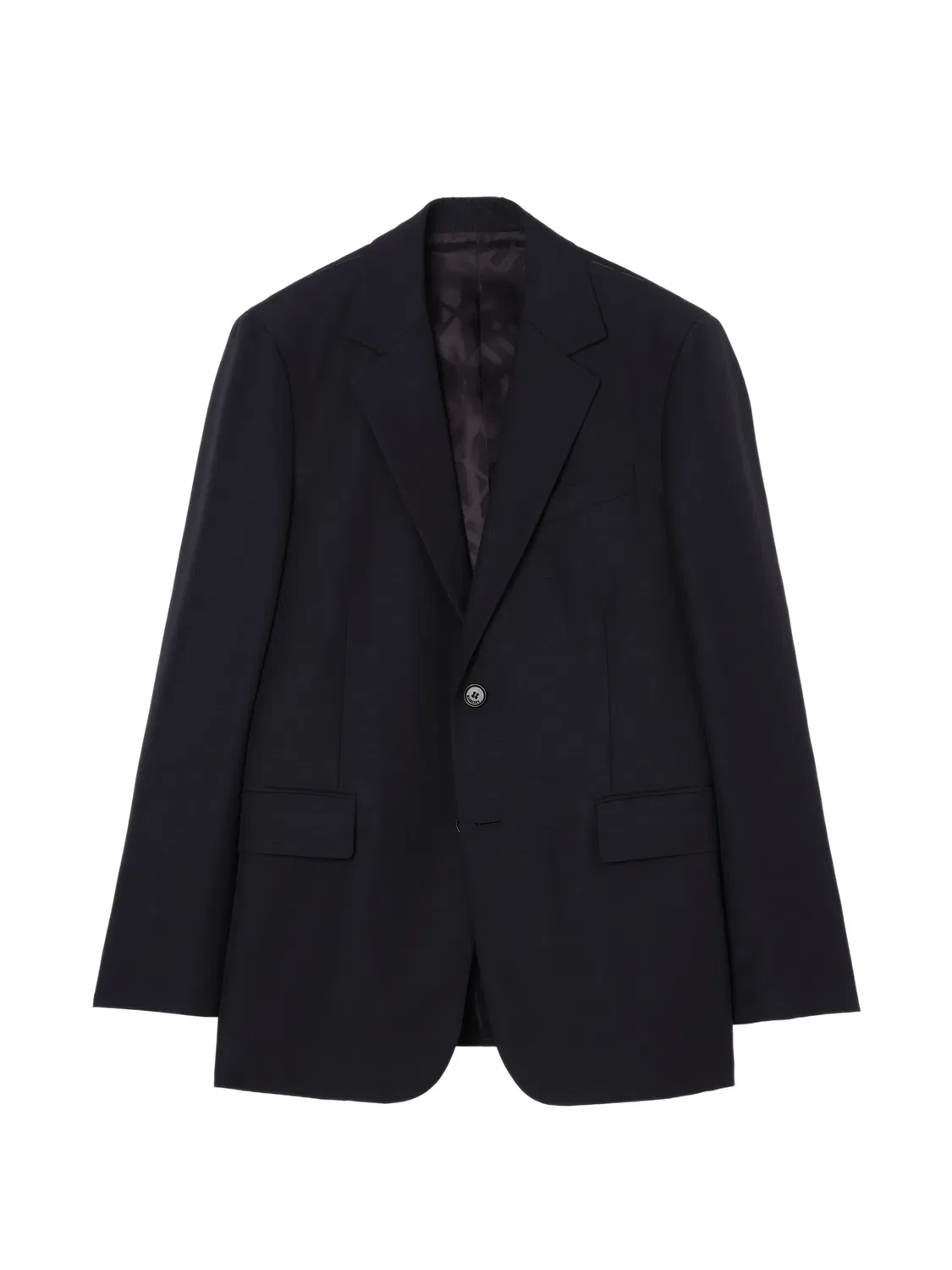 Однобортный пиджак из шерсти и мохера Burberry, синий