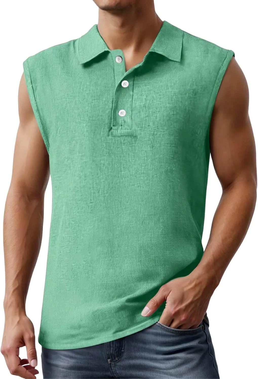 Мужская футболка-борцовка с круглым вырезом Regular Fit, Green