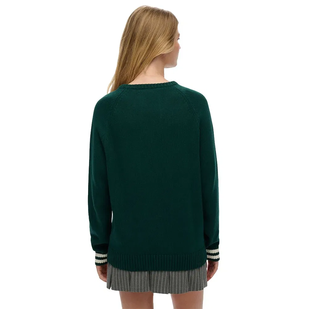 Свитер с графическим рисунком Slouchy Intarsia Superdry, зеленый — фото 2