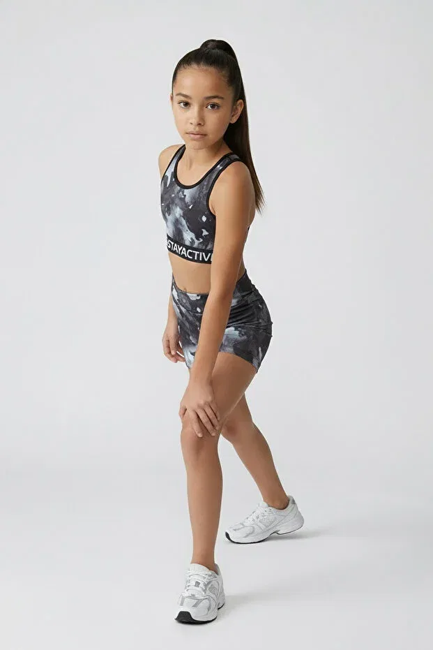 Детские шорты для девочек с принтом Moxy Printed Colorinas, Black — фото 4