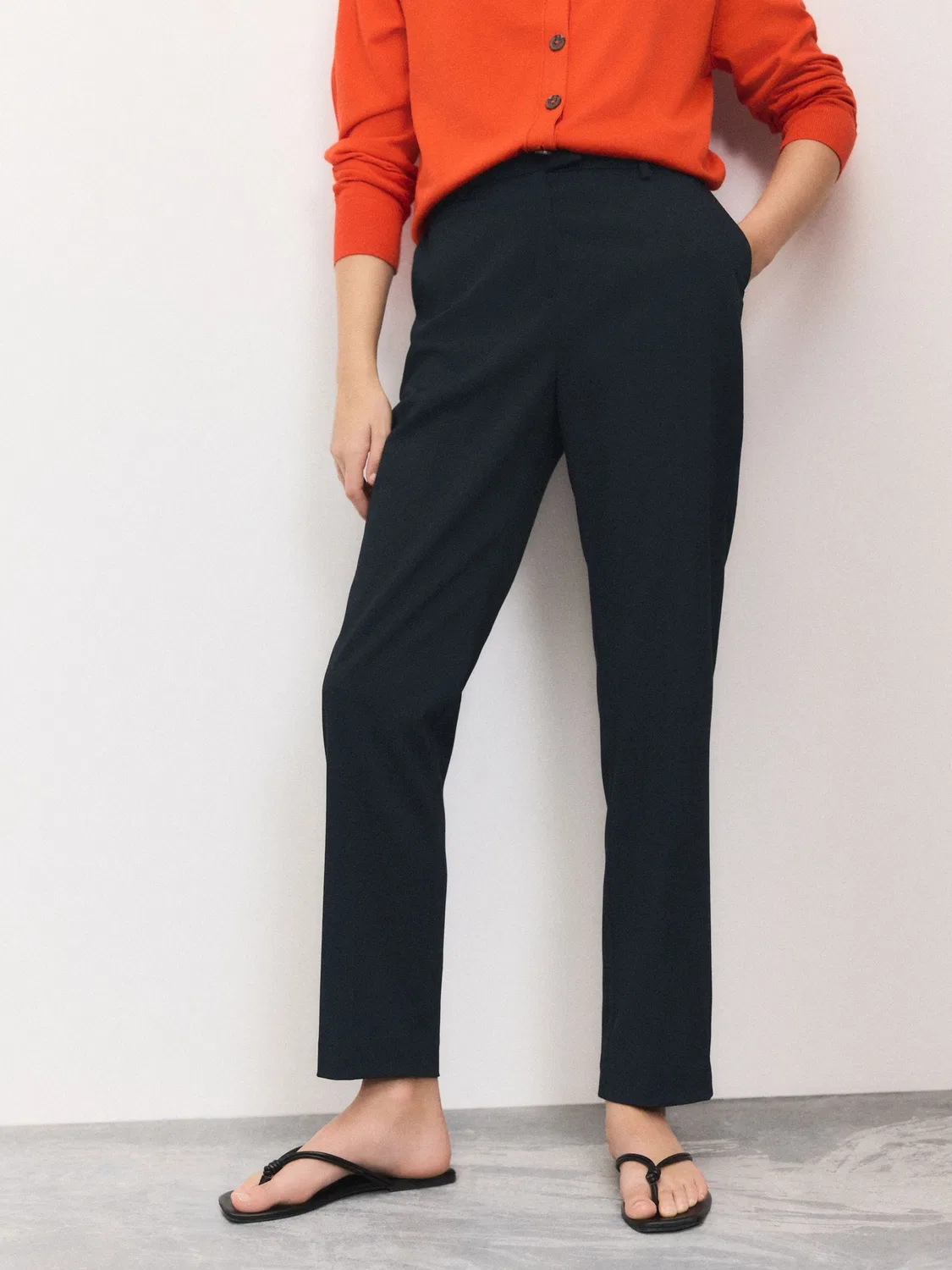 Брюки зауженные, текстурированная ткань, Navy Blue Next — фото 3