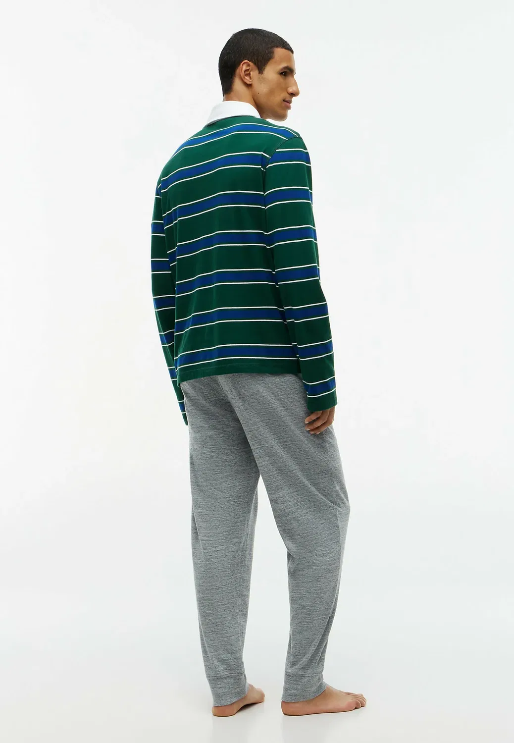 Пижамный комплект для регби Ls - th heritage sleep - пижама Tommy Hilfiger, Green Yd Stripe Mid Grey — фото 2