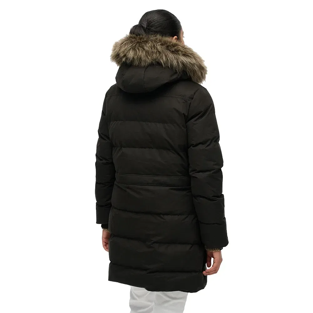 Женская куртка-пуховик с капюшоном и съемным мехом Everest Superdry, Black — фото 2
