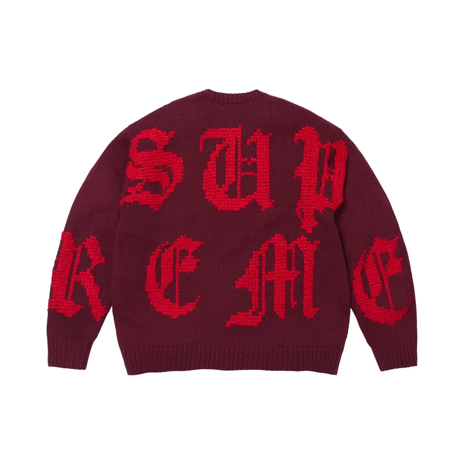 Свитер с вышитым крестом Cross Stitch Logo Supreme, Burgundy — фото 2