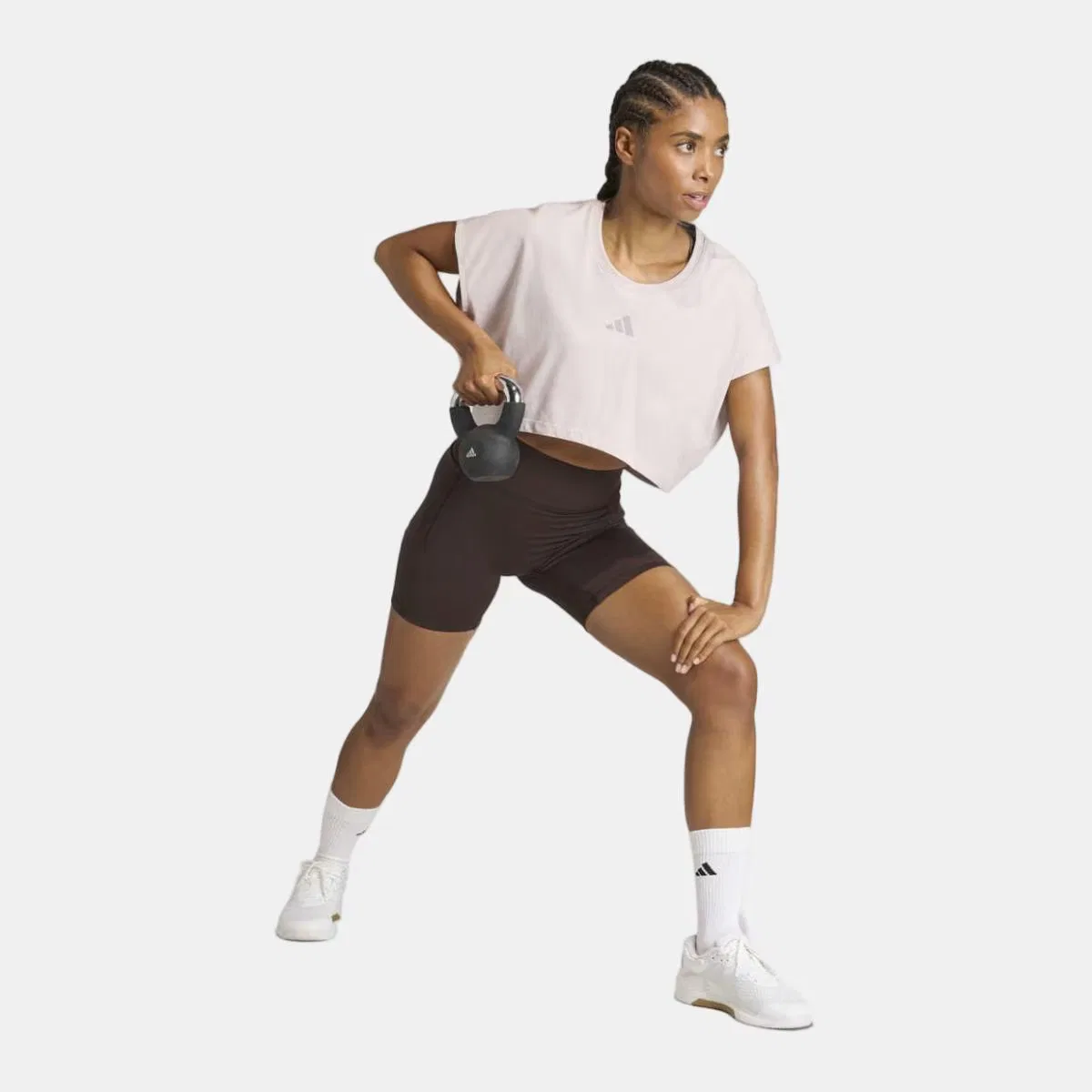 Женская футболка, Power Boxy 3 Stripes, adidas, фиолетовый — фото 3