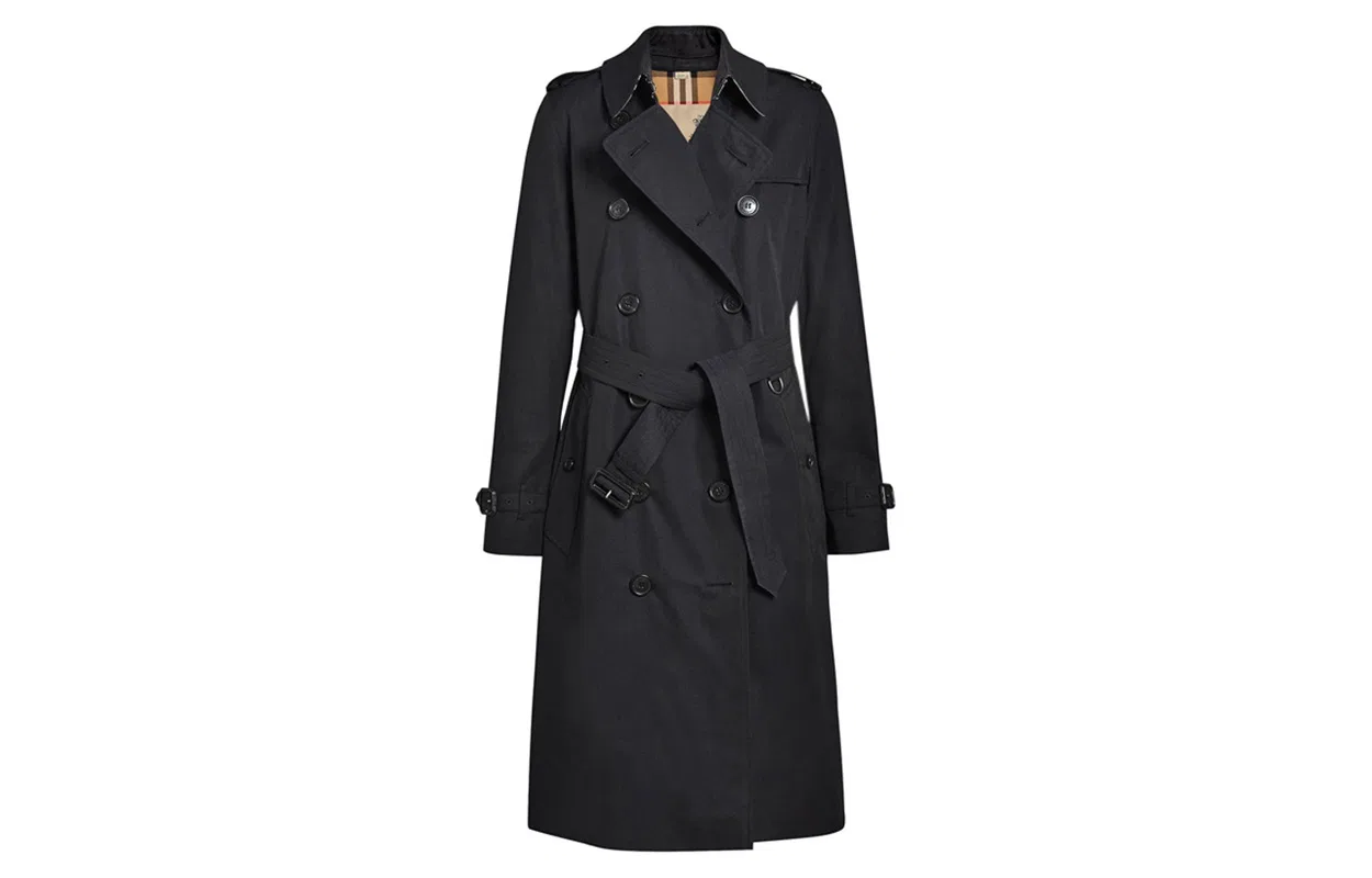 Женское хлопковое пальто-тренч Burberry, Черный