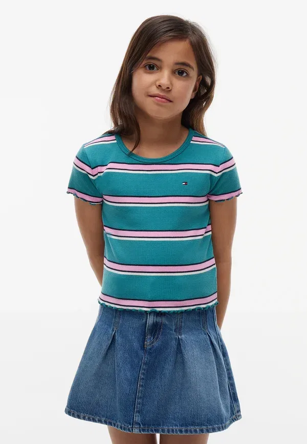 Футболка с полосками Essential Tommy Hilfiger, Platinum Teal, бирюзовый