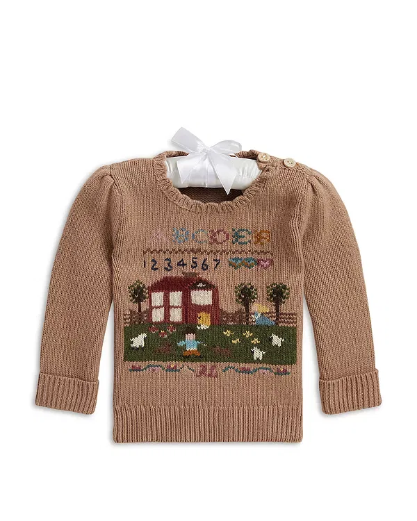 Детский свитер с интарсией Schoolhouse Ralph Lauren, мультиколор