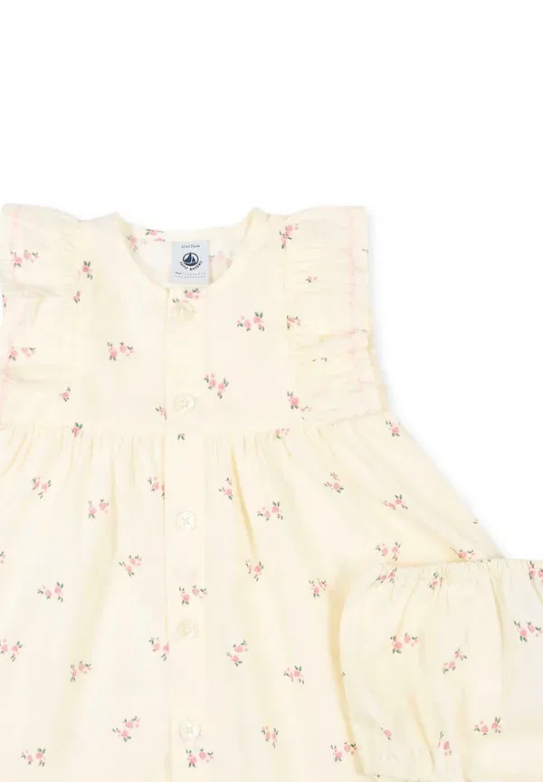 Комплект из платья-рубашки и шорт хлопковый Vestiti set - shirt dress Petit Bateau, Ivory, слоновая кость — фото 4