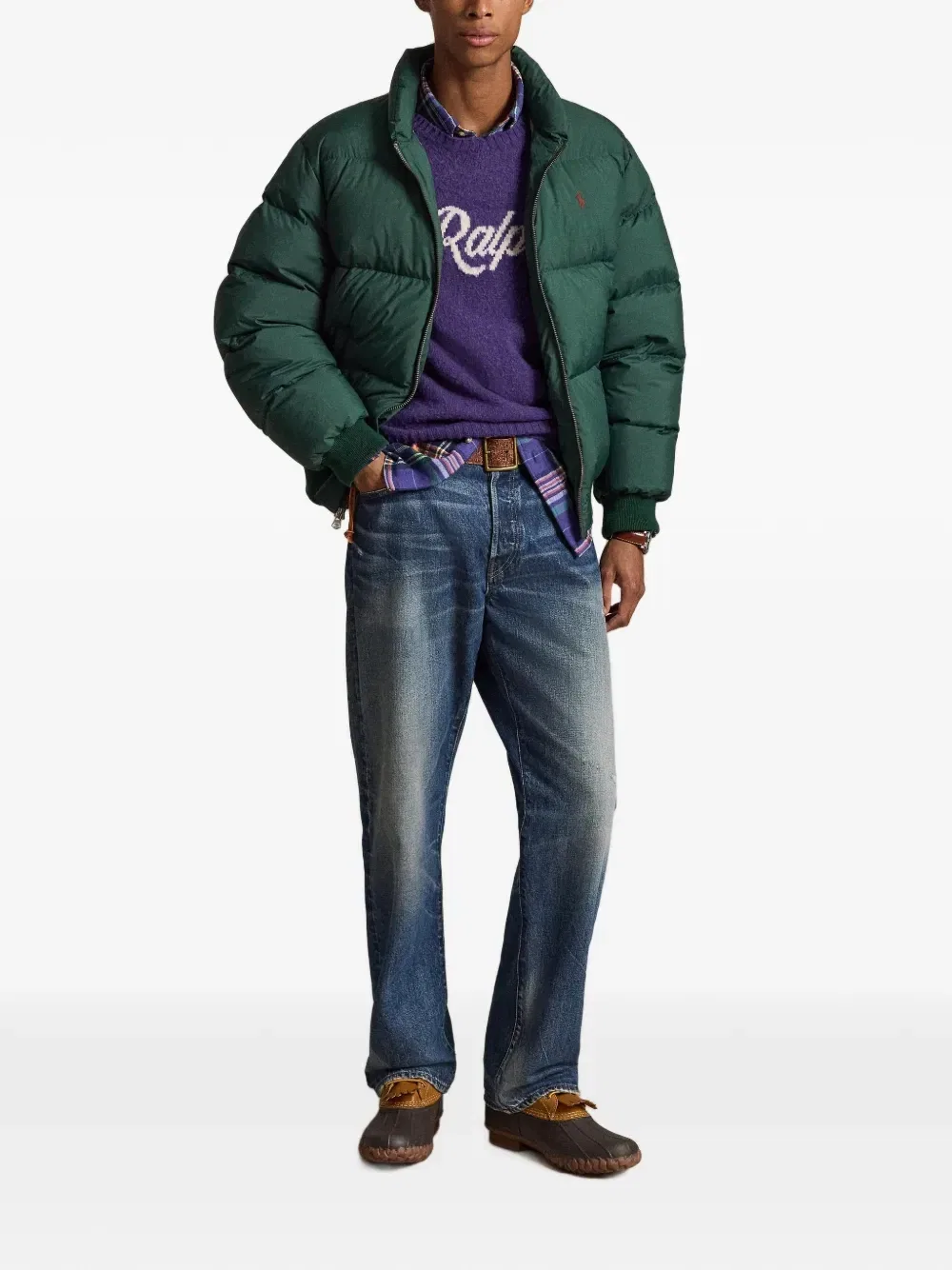 Дутый бомбер из рипстопа Polo Ralph Lauren, зеленый — фото 2