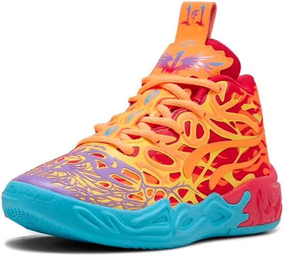Детские кроссовки для мальчиков с принтом X Lamelo Ball Mb.04 Phoenix PUMA, Red — фото 2