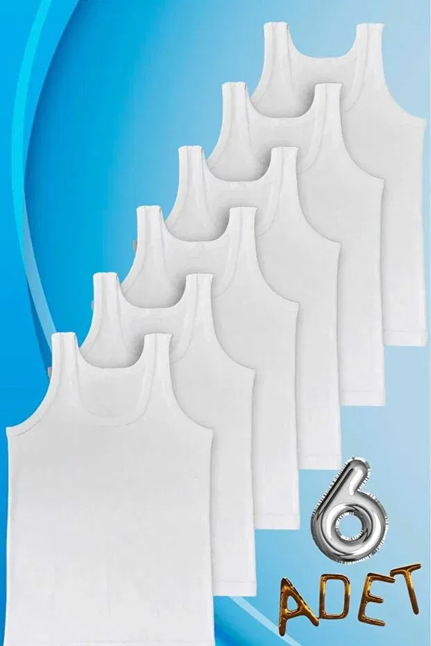 Детская майка с длинным рукавом комплект 6 шт Akpınar Çamaşırları, White