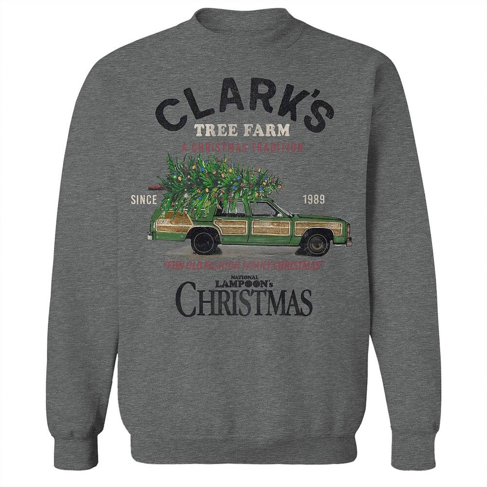 

Мужской флисовый свитшот с рисунком Tree Farm Sign National Lampoon's Christmas Vacation Licensed Character, цвет Graphite Heather