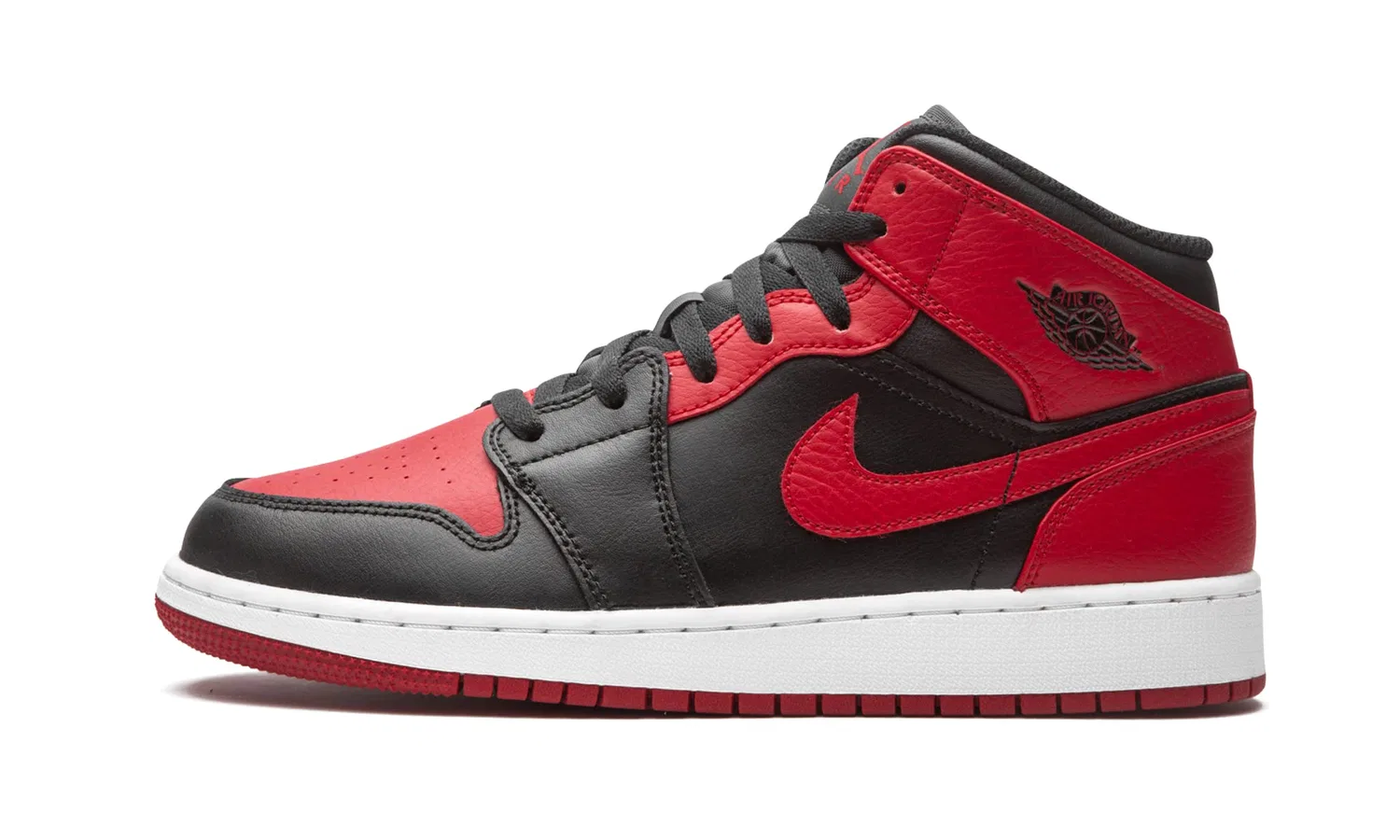 Детские кроссовки для мальчиков кожаные Air Jordan 1 Mid (Gs) NIKE, Yellow Toe