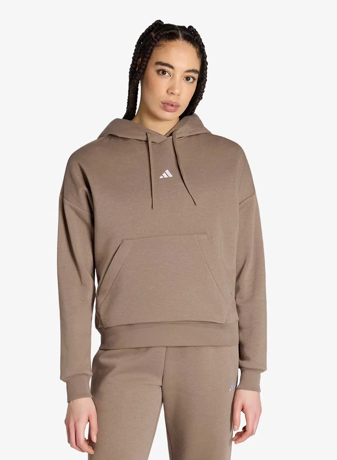 Худи с маленьким логотипом Adidas, белый