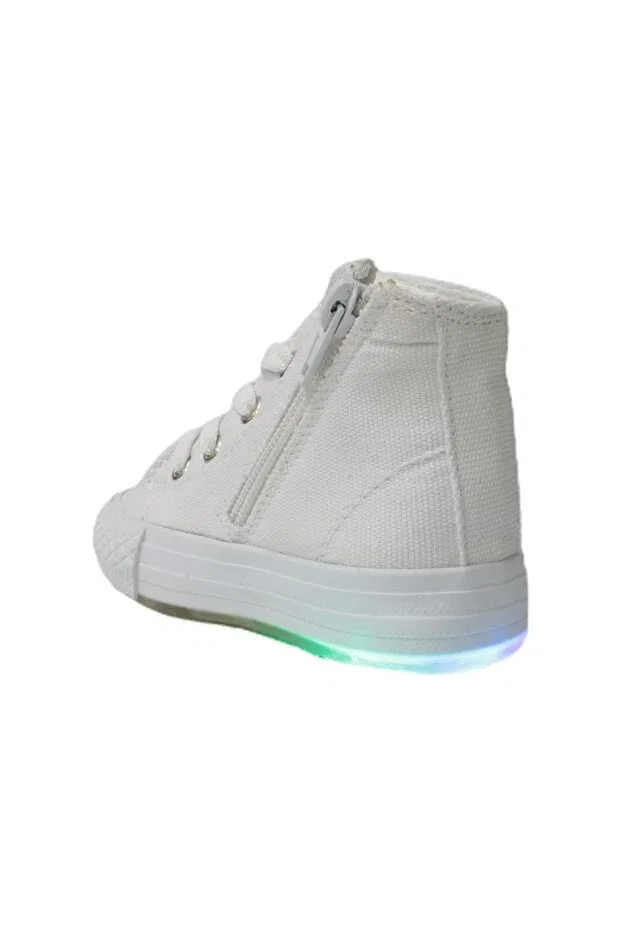 Детские кроссовки для мальчиков с геометрическим принтом Işıklı convers first step sneakers Ilhan Paşaoğlu, White — фото 3