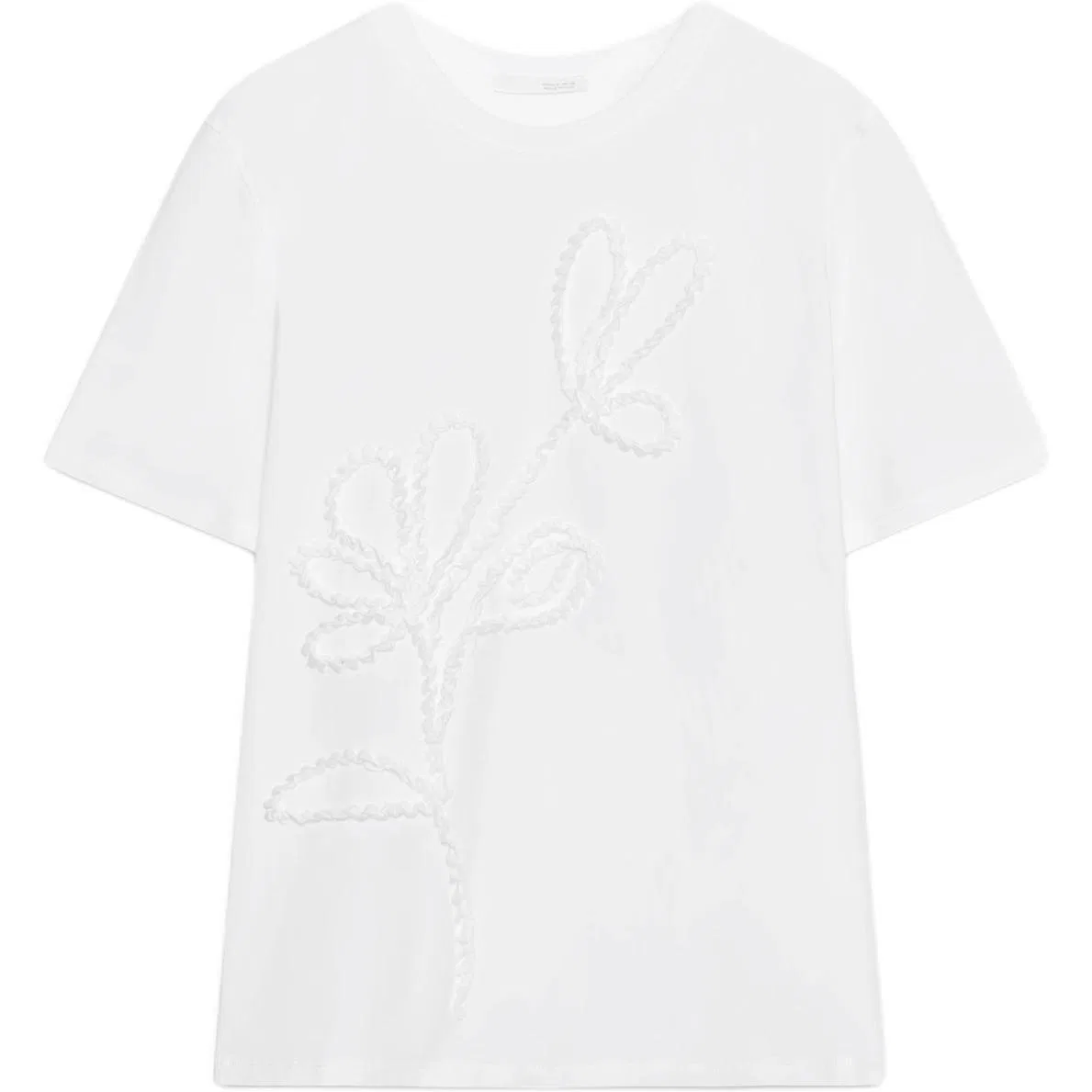 Женская футболка белая с круглым вырезом, прямого кроя, ZARA, White — фото 3