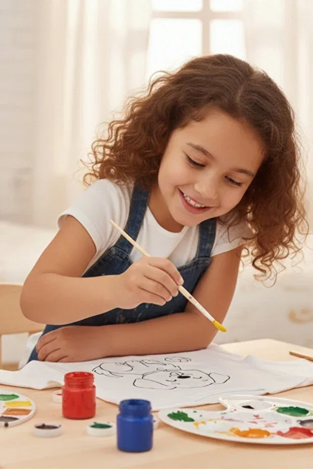 Детский комплект футболок для девочек с принтом Nota Kids, White — фото 4